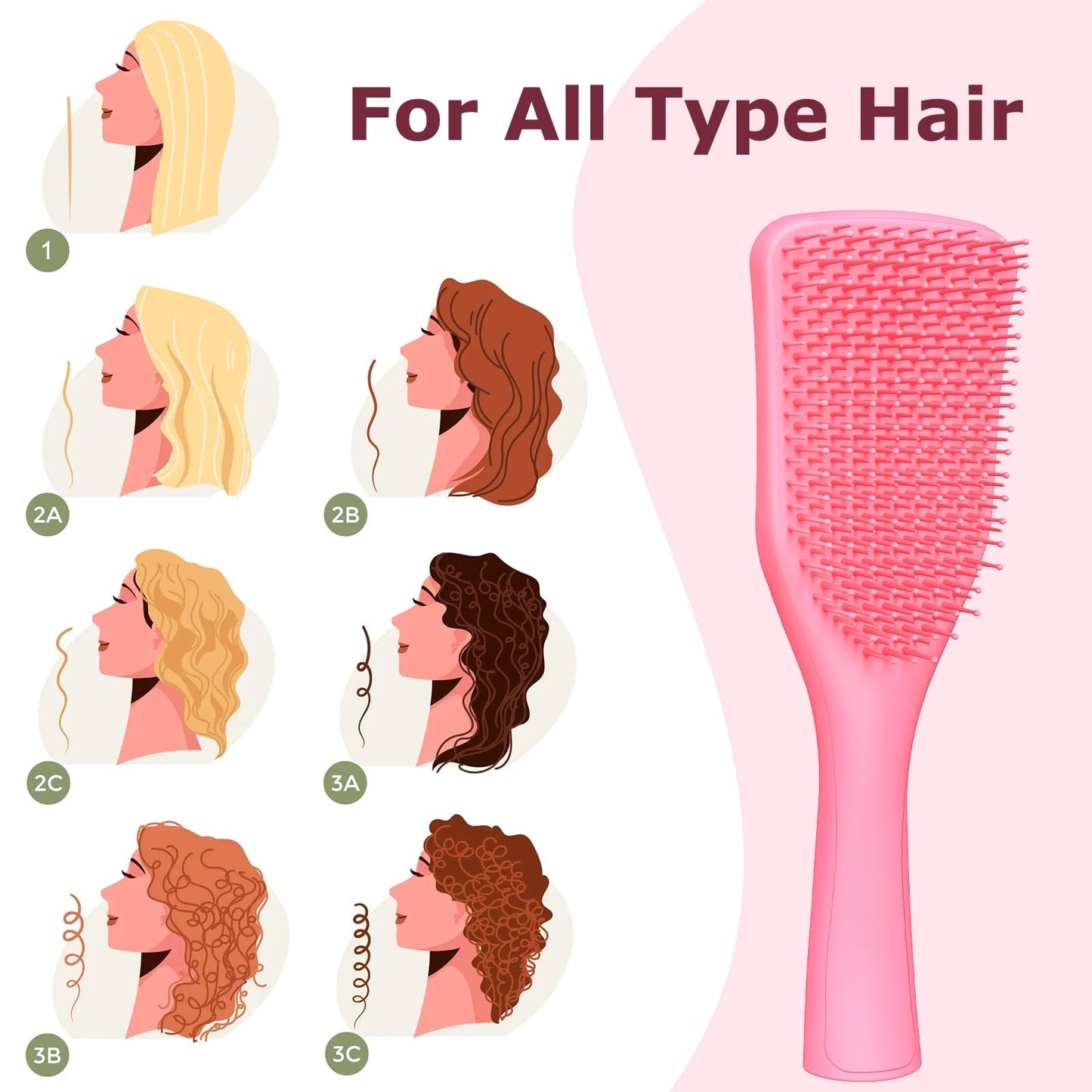 SHINLEA Ultimate Detangler Hairbrush, Anti Tangle Hairbrush for Wet and Dry Hair, Reduces Breakage, Eliminates Knots, Detangles All Hair Types, Detangler Brush for Hair Straightening, Styling