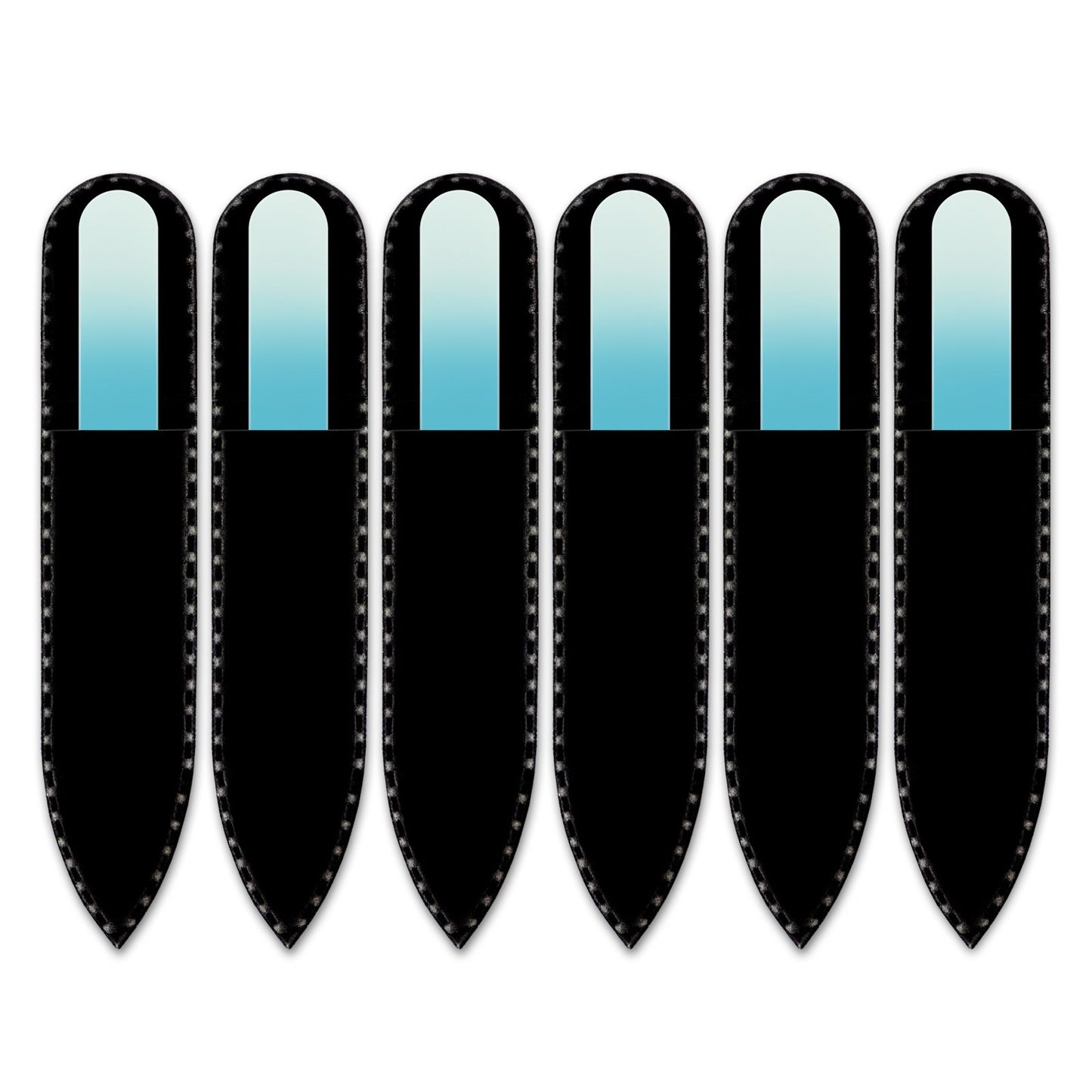 Mont Bleu Small Colour Crystal Nail File in Black Velvet Pouch | Genuine Czech Tempered Glass, Lifetime Guaranty, Hand Made in Czech Republic