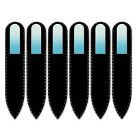 Mont Bleu Small Colour Crystal Nail File in Black Velvet Pouch | Genuine Czech Tempered Glass, Lifetime Guaranty, Hand Made in Czech Republic