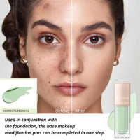 HAORQEE Green Concealer for Redness, Colour Corrector Liquid Concealer, Hydrating Concealer for Dark Circle, Redness, Dullness, Long Lasting Full Coverage Concealer Face Brightener Foundation Liquid Stick