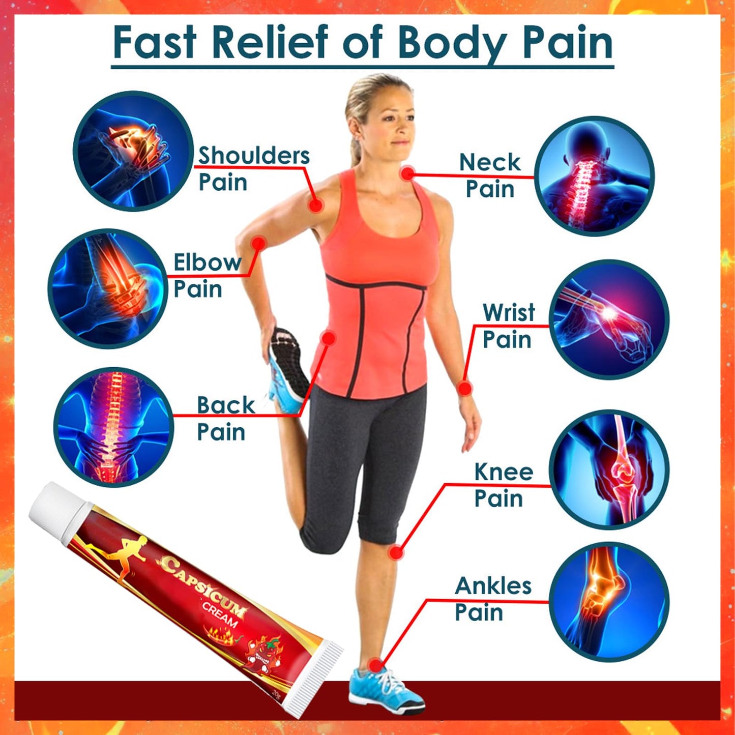 2 x Chilli Massage Gel for Neck, Knees, Hands & Feet Joints to Improve Blood Circulation, Suitable for All!