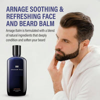 GRAHAM HILL Arnage Soothing & Refreshing Face and Beard Balm for Men, 200ml - Beard Balm, Men's Face Moisturizer, Vegan Beard Moisturiser for Men with Panthenol, Jojoba Oil & American Cuckoo Flower