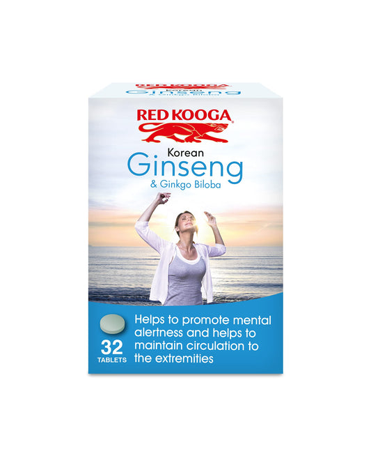 Red Kooga Ginseng Multivitamins and Minerals, with Vitamins B2, B6 and 12 and Niacin, Zinc and Iron, Pack of 32 Tablets