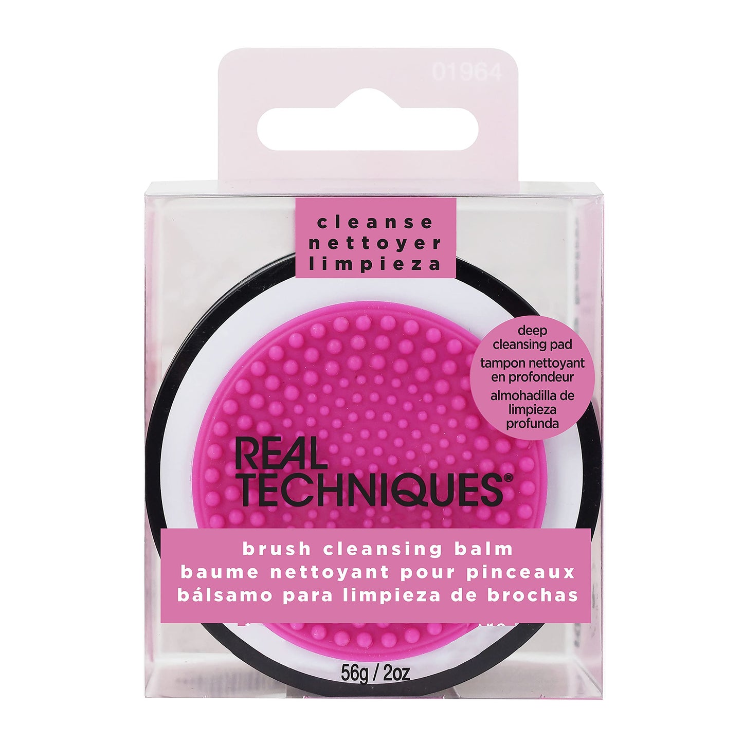 REAL TECHNIQUES Real Techniques Brush Cleansing Balm and Cleaning Mat, Mess-Free Brush Cleaner to Remove Makeup Residue, Easy Swirl & Rinse, Use with Cleansing Gel for Deep Clean, 1 Count