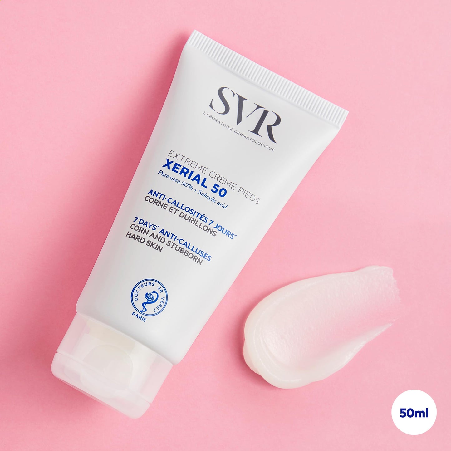 SVR XERIAL 50 Extreme - Urea Foot Cream for Cracked Heels and Severely Dry Skin Prone to Corns and Calluses, Eliminates Dead Cells + Roughness, 24hr Hydration, 50ml