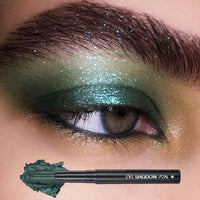 Dark Green Eyeshadow Stick, Gothic Smokey Color Eye Shadow Pencil, Balck Metallic Glitter Eyeshadows Crayon, Creamy Pearlescent Highlight Pen, Smooth Eyeliner Gifts for Women