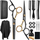 JeWR Hairdressing Scissors, 15 Pcs Thinning Scissor Kit, Professional Hairdressing Scissors Kit with Protective Case, Extra Sharp and Precise for Hair and Beard for Hairdresser/Hairdresser/Beard