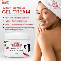 Geisha, Kojic Acid Cream | 1.7 fl oz / 50 ml | Skin Brightening Cream, Freckle Removal for Face, Knees, Body, Armpits, Neck, Underarm, Intimate Parts
