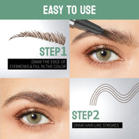 Oruagmel Eyebrow Pencil, Microblading Eyebrow Pen with 4 Fork Tip, Waterproof Eye Brow Pencil For Makeup, Precise Brush Create Natural Hair-Like Brows, Last All Day, Shaping, Defined (Dark Brown)