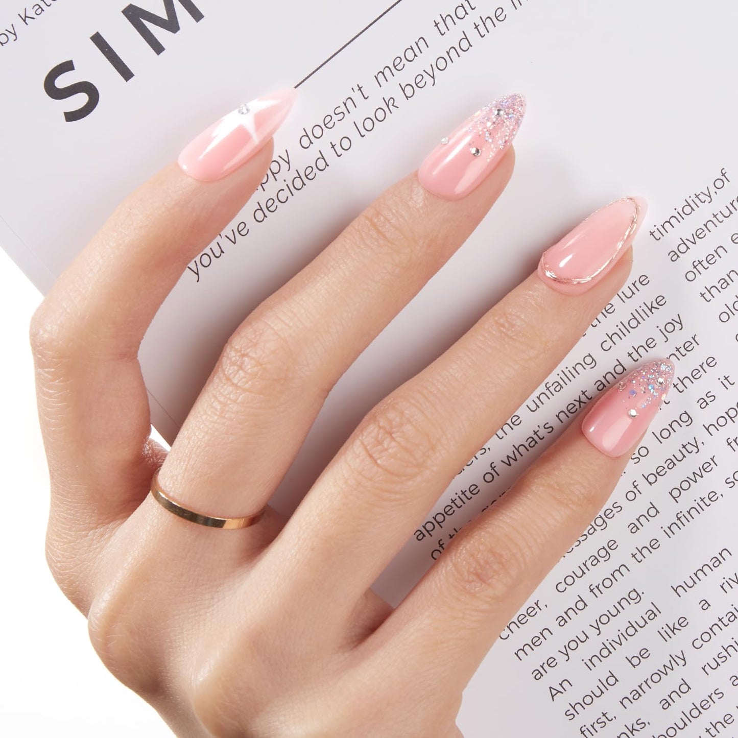 Modelones Nail Builder Gel, Jelly Pink Builder for Nails, Hard Gel Nail Strengthener Extension Rhinestone False Nail Tips Glue Gel in a Bottle 15ML