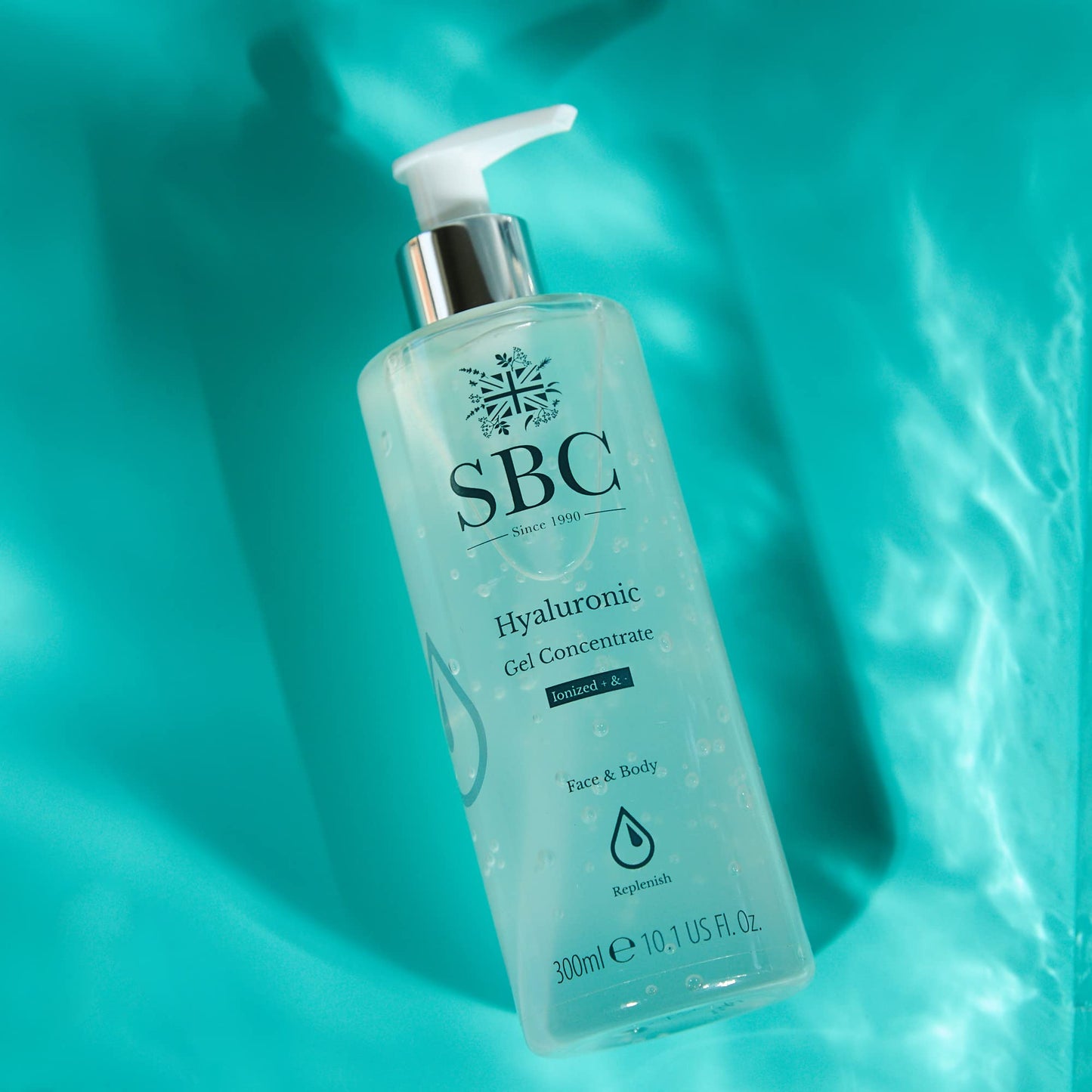 SBC Skincare Hyaluronic Gel Concentrate - 300ml | Hyaluronic Moisturiser For Face And Body | Anti-Ageing Hyaluronic Gel | 20% Hyaluronic Acid | Vegan Friendly Moisturising Gel