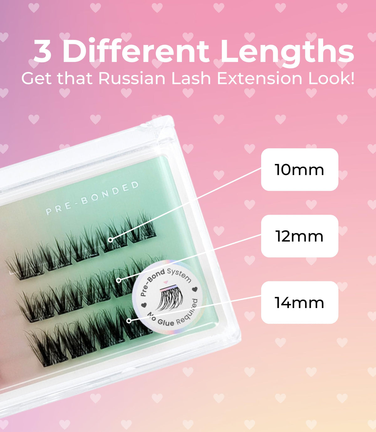 Lola's Lashes Press-On Lashes | Soft Definition Starter Kit | Pre-Glues Lashes | Easy Application | Stick & Clamp Tools Included | 24 Hour Wear & Waterproof | 10-14mm