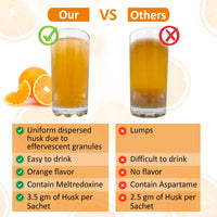 AAA Ispaghula Husk Orange Flavor – 30 Sachets |Natural High Fibre Drink | Effervescent Granules Sachets