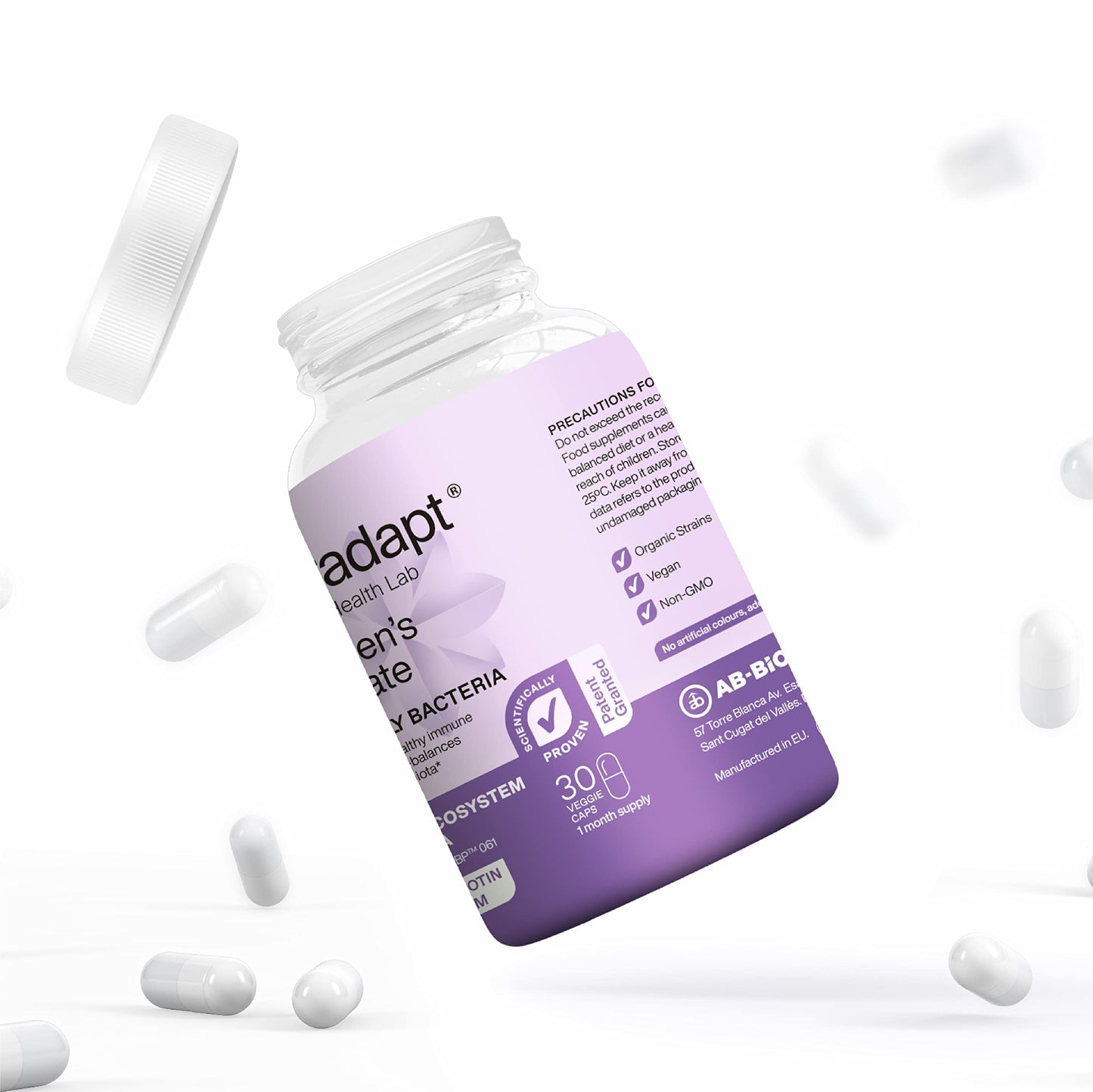 Floradapt Women's Intimate Probiotics for Yeast Infection | Vegan & Certified Organic Candida Support Women Capsules | Thrush Treatment & Vaginal Health for Ladies | (30 Days Serving)