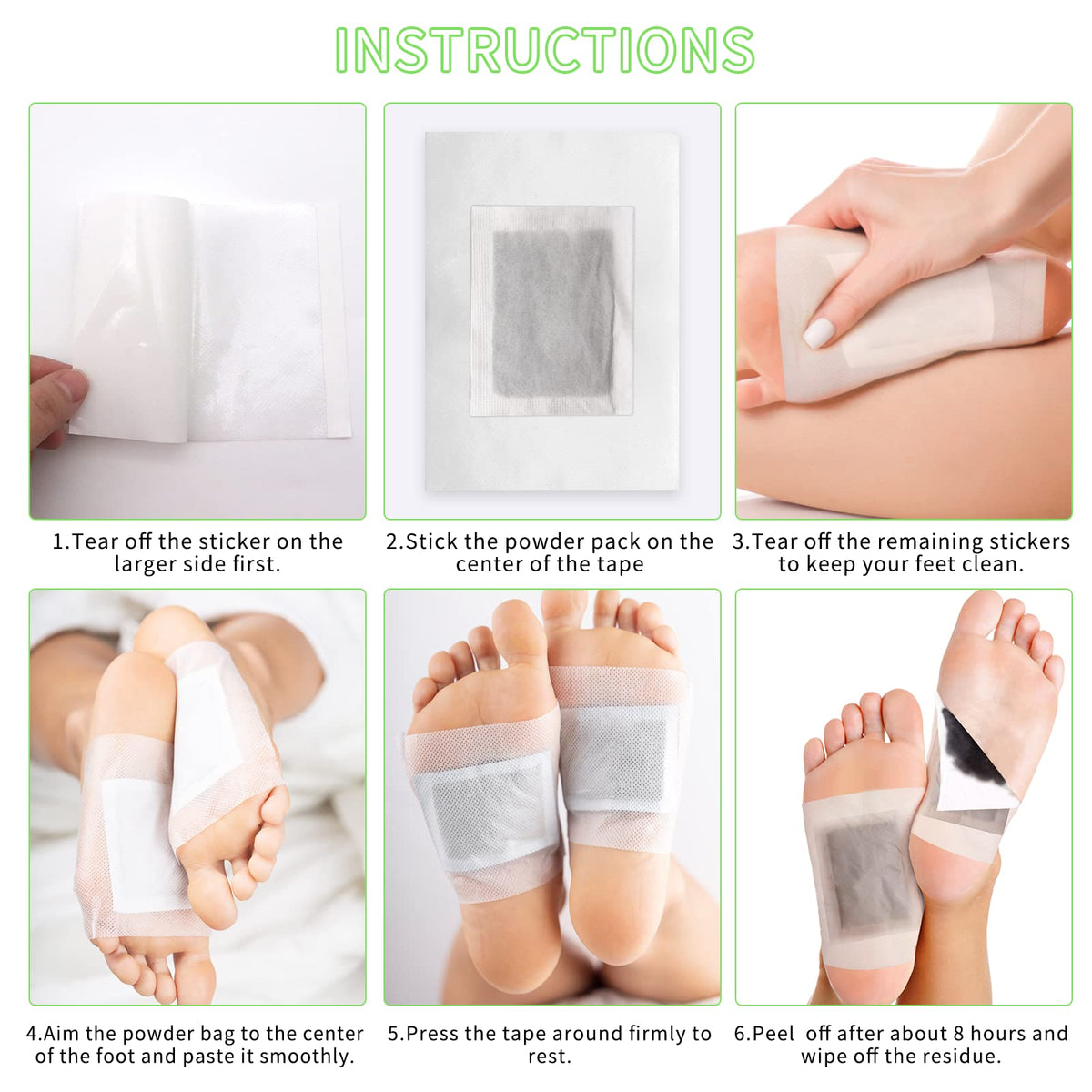 Bowasin Detox Foot Patches 30 Pcs Detox Foot Pads,Foot Detox Pads to Remove Toxins Deep Cleansing,100% Natural,for Stress Relief,Sleep Aid, Enhance Blood Circulation