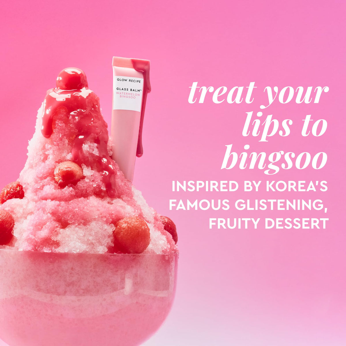 Glow Recipe Glass Balm Lip Treatment - Watermelon Bingsoo Sheer Soft Pink (15 ml)