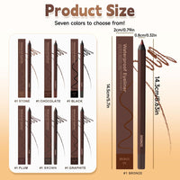 Kenmohuo Waterproof Eyeliner Pencil, 2025 Waterproof Eyeliner Duo Sharpenable Eye Pencil, Longwearing Eye Makeup with Ultra-Fine Tip, Silky Smooth and Easy To Color (Pack of 2, Plum)