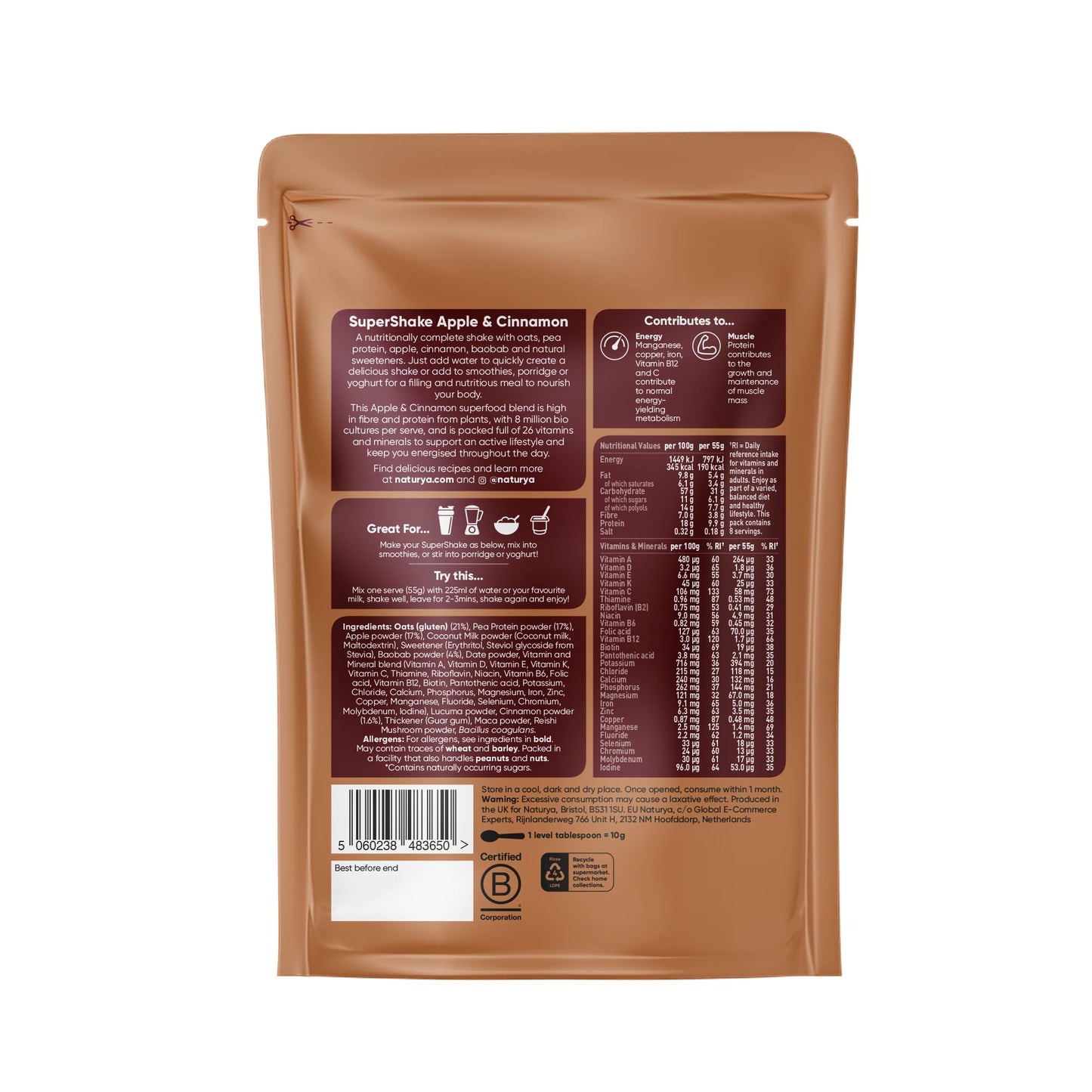 Naturya SuperShake Apple & Cinnamon 440g
