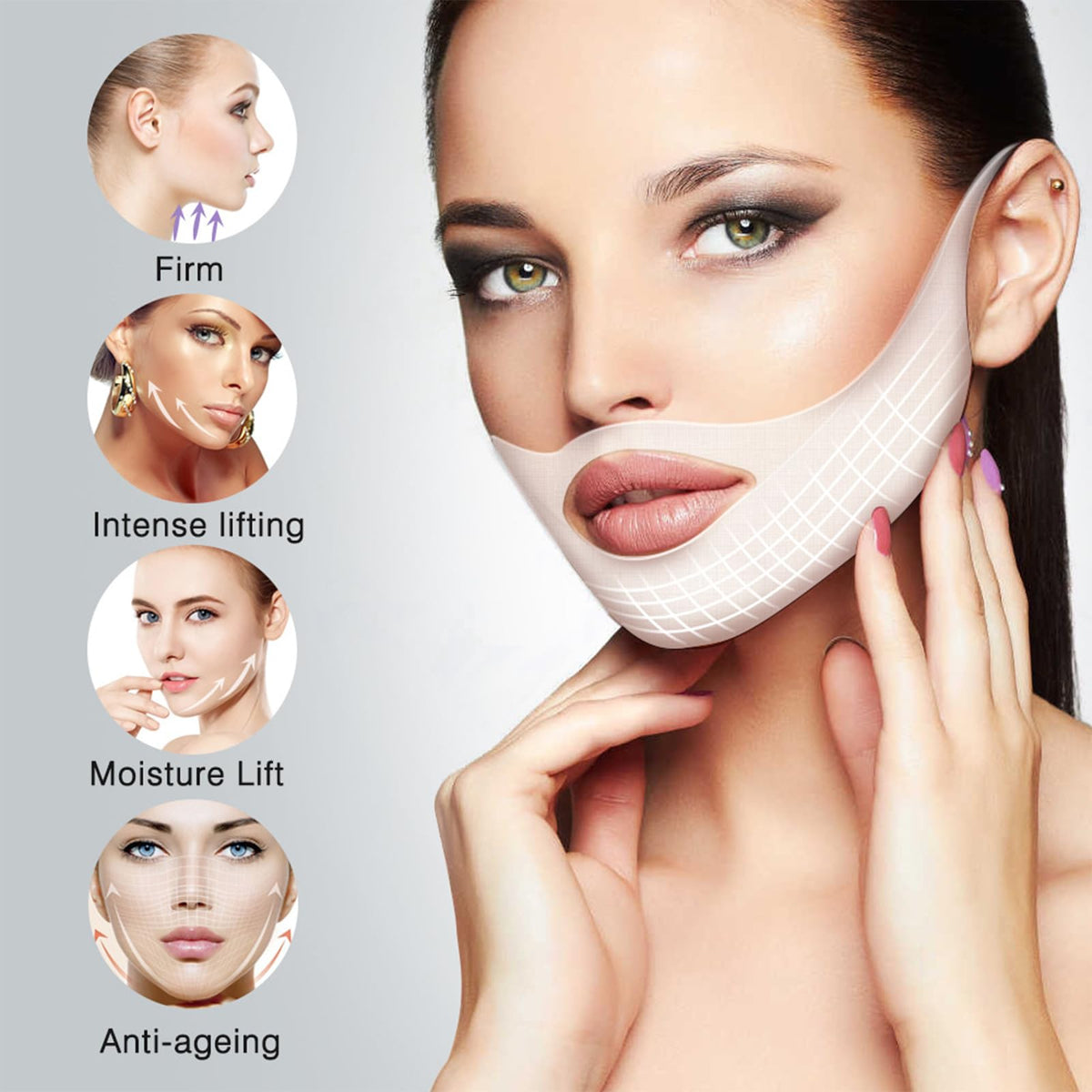 ThamGlow 3-Pack V Line Face Lifting Chin Mask, V Edge Patches Face Lift & Sculpt Chin Lift Mask – Anti-Sagging V-Shape Treatment | Visible Firming For Jawline & Neck | Hydrate & Smooth Skin Texture