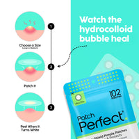 Patch Perfect Spot Patches (102 Count) - Korean Hydrocolloid Pimple Patches, Absorbing Dots for Spot Treatment, Invisible Acne Patches, Vegan & Cruelty-Free Spot Stickers (2 Sizes)