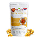 Red Label Health Omega 3 Fish Oil 1000mg, Pack of 90 Soft Gel Capsules (3 Months Supply), Double Strength 180mg EPA and 120mg DHA, Supports Eye, Heart & Brain Health for Men & Women - UK Made