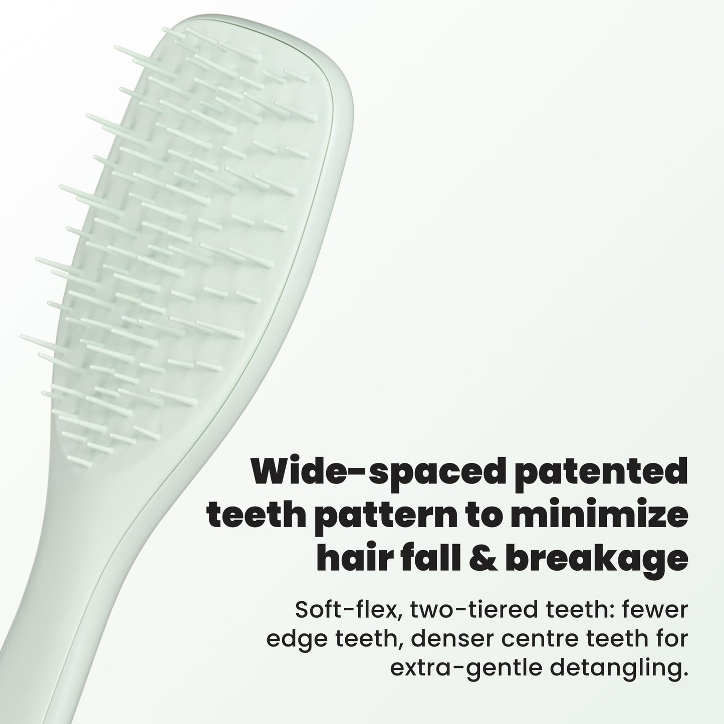 Tangle Teezer Extra Gentle Ultimate Detangler Hairbrush for Wet & Dry Hair - With Unique Wide-Spaced Teeth for Gentle & Effective Detangling - For Less Hair Fall & Breakage - Eucalyptus