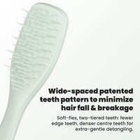 Tangle Teezer Extra Gentle Ultimate Detangler Hairbrush for Wet & Dry Hair - With Unique Wide-Spaced Teeth for Gentle & Effective Detangling - For Less Hair Fall & Breakage - Eucalyptus