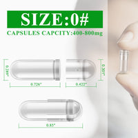 wananfu WANANFU Size 0 Empty Capsules Vegetarian (100 Count) Bundle with Micro Lab Spoon with Powder Tamper, Compatible with Capsule Filling Machine