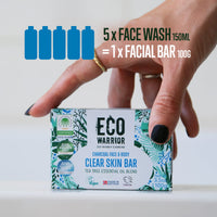 Little Soap Company Eco Warrior Charcoal Clear Skin Soap Bar | Vegan, Cruelty-Free, eco friendly, Natural | Moisturising Charcoal, Grapeseed, and Anti-Bacterial Tea Tree Essential Oils | No SLS or Parabens | 100g