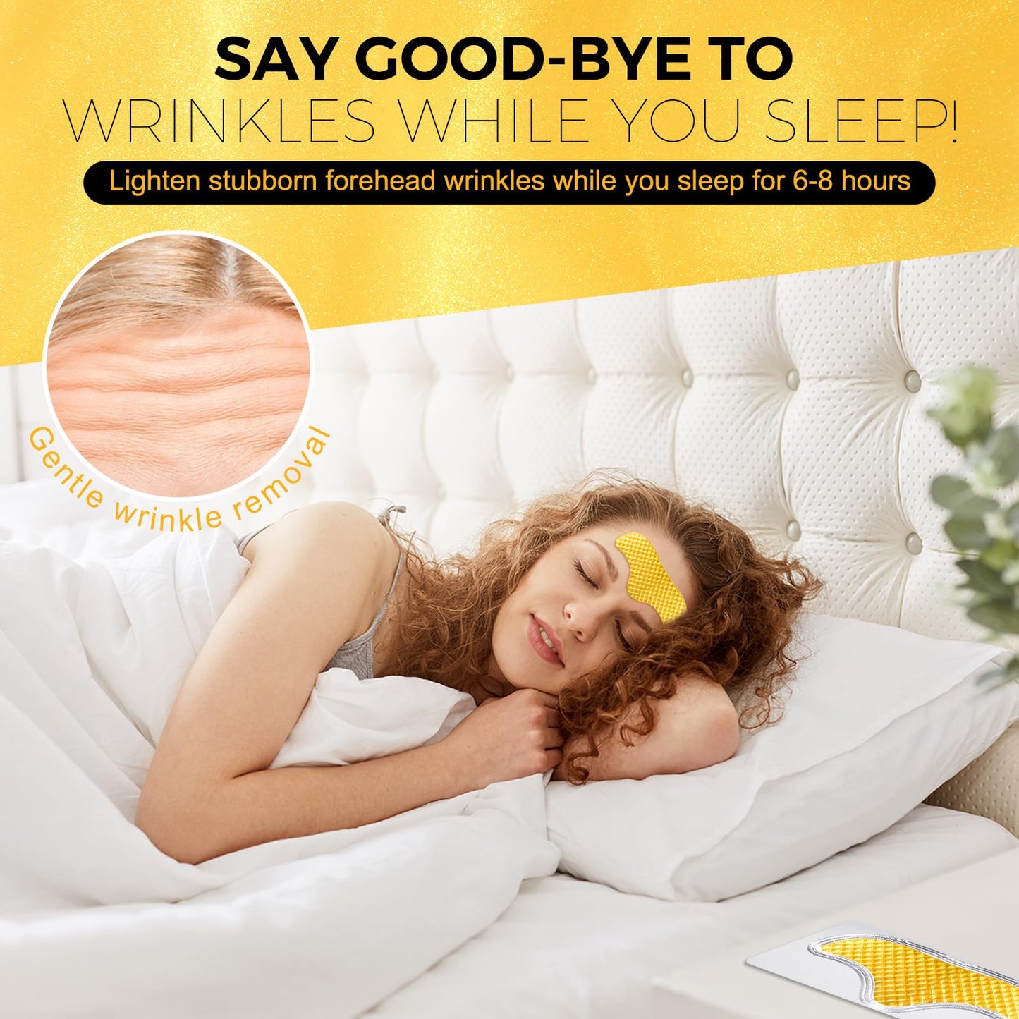 Collagen Forehead Wrinkle Patches, 12PCS 24K Gold Forehead Patches for Wrinkles, Anti Wrinkle Patches Anti-Aging Moisturising & Wrinkle Reduction, Collagen Regeneration and Skin Tightening