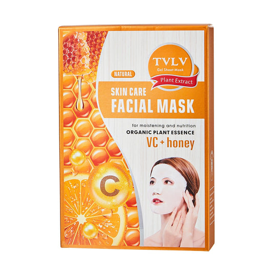 Generic 10-Pack VC+Honey Facial Masks with Hyaluronic Acid - Moisturizing, Alcohol-Free Sheet Masks for All Skin Types, Scented with Natural Honey Essence, Hydration Boost & Multi-Nourishing Benefits