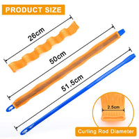 URAQT Hair Rollers for Long Hair, 24Pcs 50cm Hair Curlers No Heat Spiral Curls, Wave Hair Curlers Styling Kit with Styling Hooks for Women Girl, Healthy DIY Hairstyle