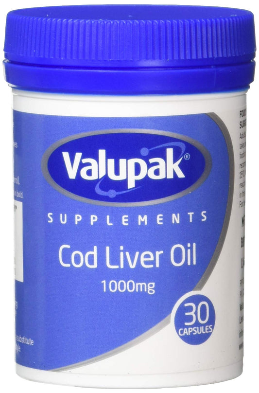 Valupak Cod Liver Oil Capsules High Strength 1000mg 30 Capsules