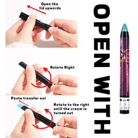 LYNTYAOU Peacock Green Pearl Shimmer Eyeshadow Stick, Blue Color Cream Eye Shadow, Metallic Glitter Eyeshadows, Pearlescent Highlight Pencil Crayon Brightener Pen, Smooth High Pigmented Eyeliner