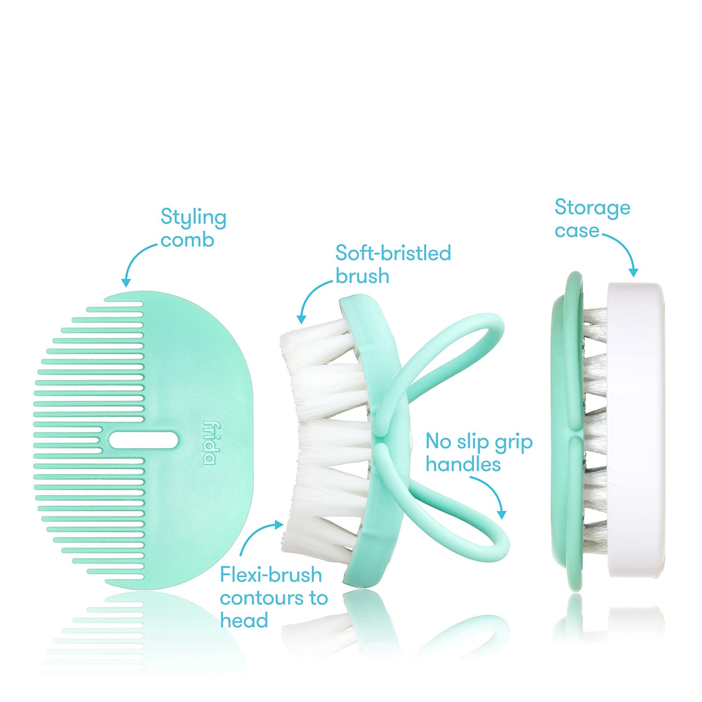 FridaBaby Frida Baby Head-Hugging Hairbrush + Styling Comb Set for Babies