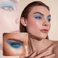 MEITREND Eyeshadow Palette, Blue Glitter Eyeshadow Waterproof Eye Shadow Pallets For Women, Klein Blue Matte Shimmer Eyeshadow Palette 9 Color Long Lasting High Pigmented Eye Make-Up Palette