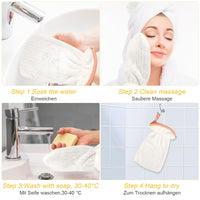 PHOGARY Microfiber Wash Mitt for Body & Face, Super Soft Absorbent Washcloth, Coral Fleece Face Cloth Bath Mitts for Child Adult, Washable Makeup Remover Cleansing Cloths,4 Pack,13x20cm
