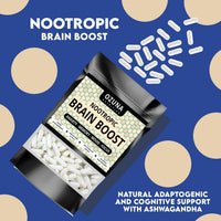 OZUNA NUTRITION Nootropic Brain Boost Supplement | Supports Cognitive Function, Energy Levels, Focus & Memory Function | Clear Brain Fog | with Ashwagandha & Chamomile | 60 Capsules