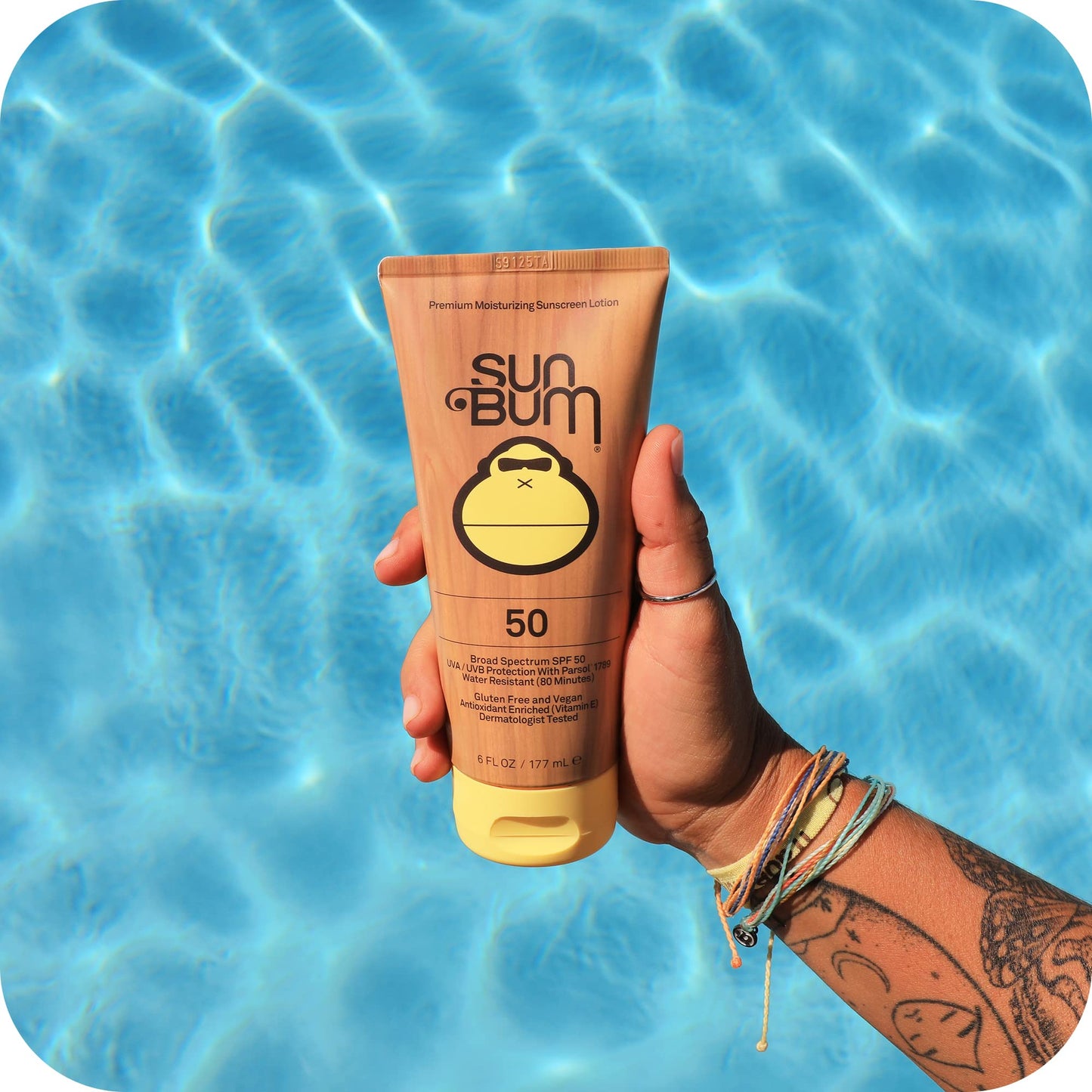 SUN BUM Sun Bum Original SPF 50 Sun Cream Lotion, Moisturizing Sunscreen with Vitamin E, Vegan and Reef Friendly, Broad Spectrum UVA/UVB Protection, 177ml