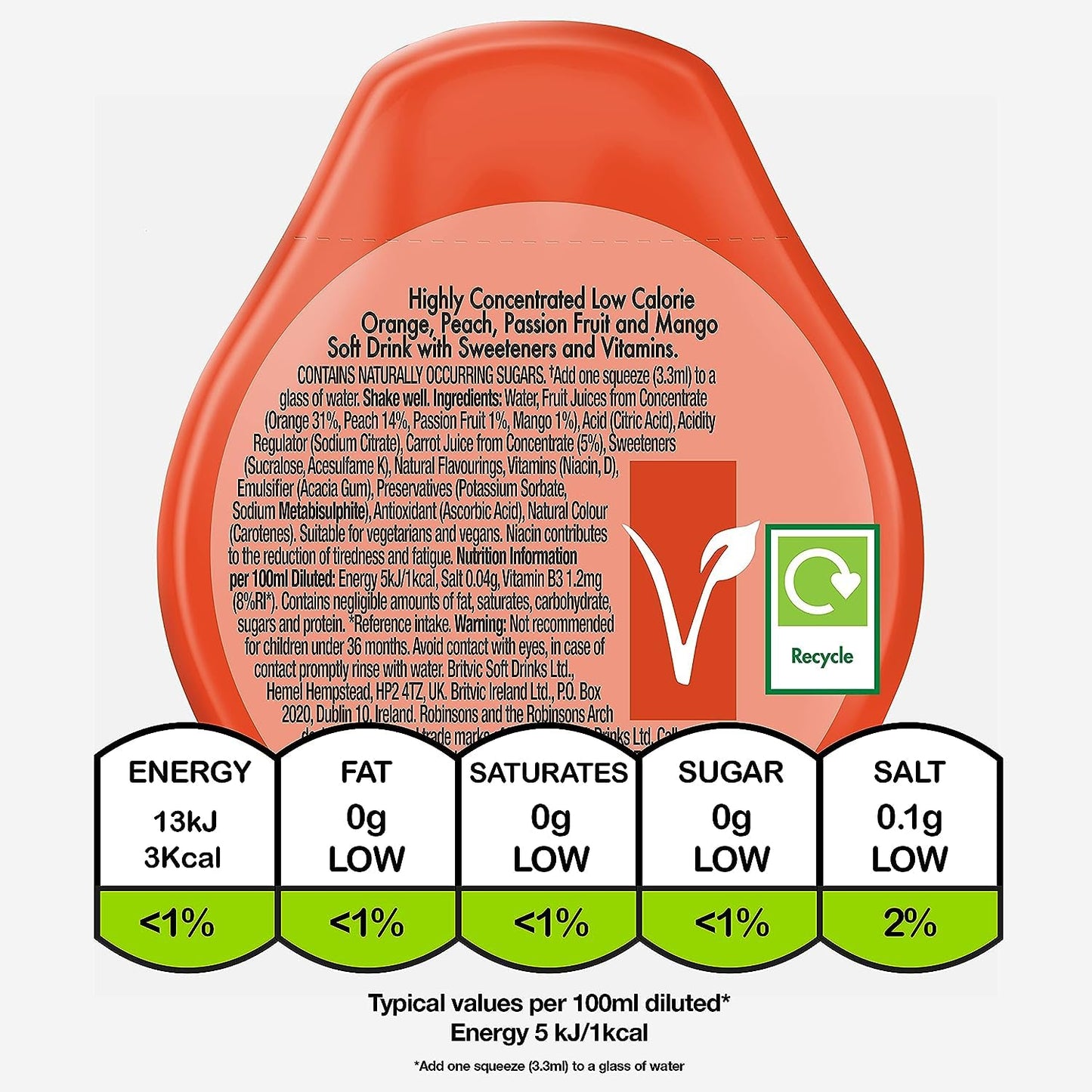 Robinsons 2x Vitality Peach, Mango & Passion Fruit +2x Boost Benefit Drops Raspberry, Strawberry & Acai with Vitamin B6 | By SHANZA DEPARTMENTALS
