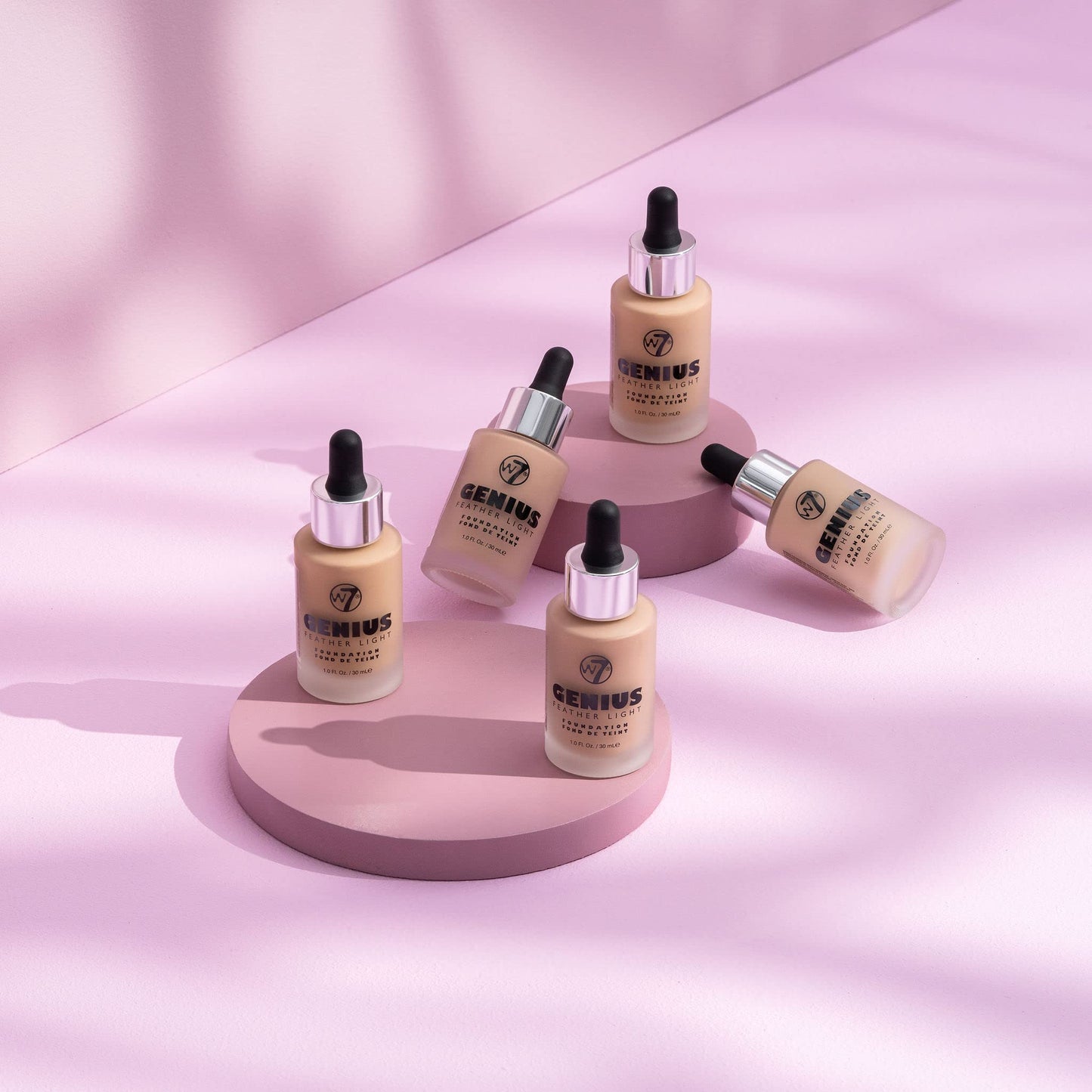 W7 Genius Feather True Beige Light Make Up Foundation, 30 ml