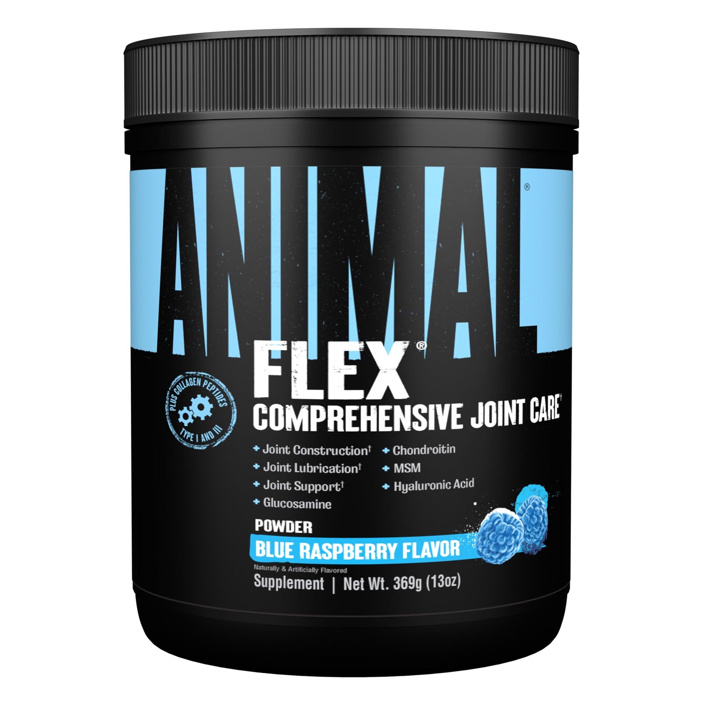 Animal ANIMAL Flex Comprehensive Joint Care - 4 Unique complexes for Joints, Bones & Cartilage - with Vitamins A & E, glucosamine, Flaxseed Oil & hyaluronic Acid - Blue Raspberry, 369g