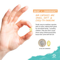 Omvits Vegan Omega 3 DHA from Algae Oil 1000mg - 60 Softgel Capsules with Vitamin E - Sustainable Algal Alternative to Fish Oil - Vegetarian Essential Fatty Acids - Supports Heart, Brain & Eyes