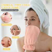 PHOGARY Microfiber Wash Mitt for Body & Face, Super Soft Absorbent Washcloth, Coral Fleece Face Cloth Bath Mitts for Child Adult, Washable Makeup Remover Cleansing Cloths,4 Pack,13x20cm