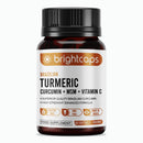 Brightcaps MSM (Methylsulfonylmethane) with Turmeric Full Spectrum Curcumin (95% Curcuminoids) & Vitamin C | Joint Care Support | 1000mg Sofgels