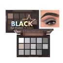 QUIWEN Black Eyeshadow Palette, Smokey Eye Shadow Pallets For Women, 15 Colour Matte Glitter Eyeshadow Palette, Black Silver Gray White Eyeshadow, Cold Tone Long Lasting Highly Pigmented Gothic Eye Makeup