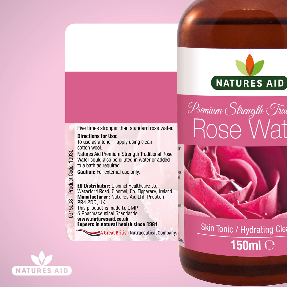 natures aid Natures Aid Premium Strength Traditional Rose Water, 150ml (Ingredients : Aqua , Alcohol, Rose Oil)