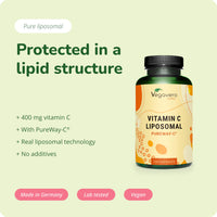 Vegavero Liposomal Vitamin C | 120 Capsules | Lab Tested, Highly Bioavailable PureWay-C | Authentic Phospholipid Bilayer Technology | Vegan