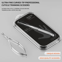 ZIZZON Cuticle Scissors Extra Fine Curved Professional Precise Pointed Tip Grooming kit for Eyebrow, Eyelash, Trim Nail and Dry Skin