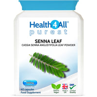 Senna Leaf 400mg 60 Capsules, Herbal Overnight Relief, Stool Softener, Regularity Supplement, Vegan Cassia Angustifolia Leaf, Additive Free, Not Tablets, Made in UK by Health4All